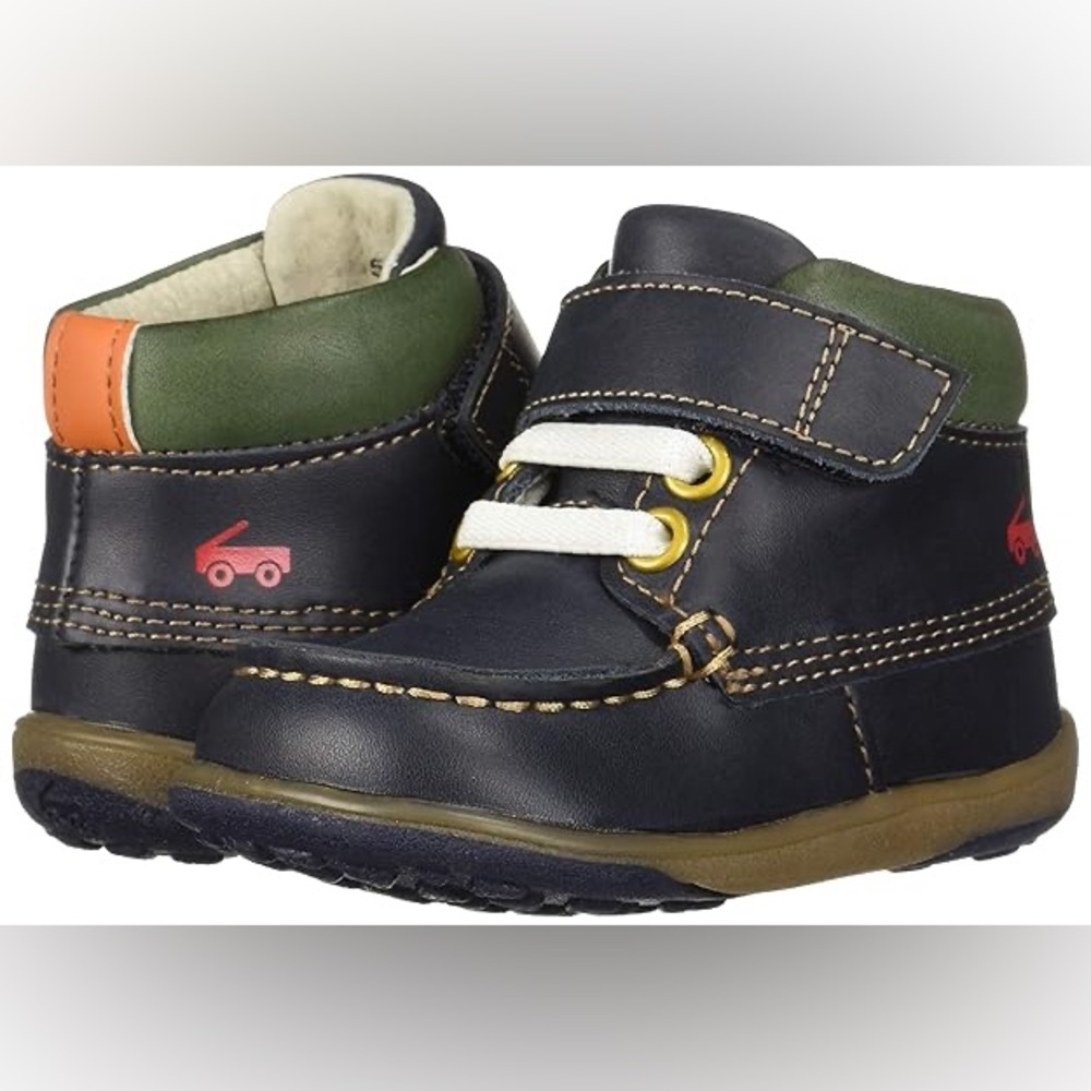 See Kai Run Navy and Green Kids Boots